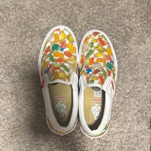 Vans Red and Orange Slip-On Sneakers Vibrant Floral